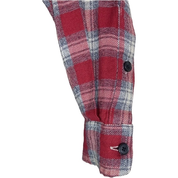Madewell Red Plaid Button Up Long Sleeve Shirt Dress Size XS. - Picture 3 of 9